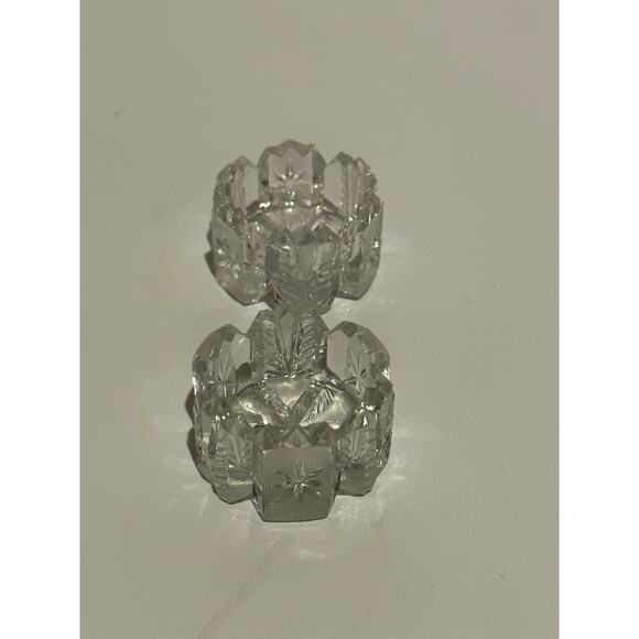 Vintage Set Westmorland EAPG Clear Glass Salt Dips, Salt Cellars, Cut Glass - Picture 3 of 9